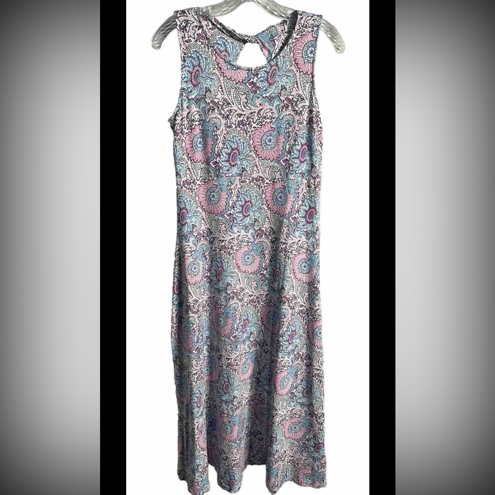 Talbots Women's Dress Size Medium Petite Paisley Sleeveless 50” L Stretch